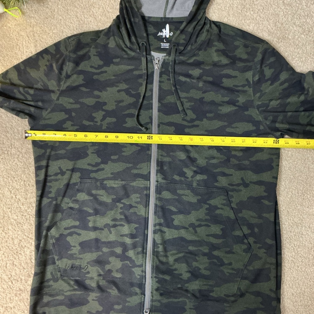 johnnie-O Dark Green Camouflage Zip-Up Sweater - Picture 5 of 6
